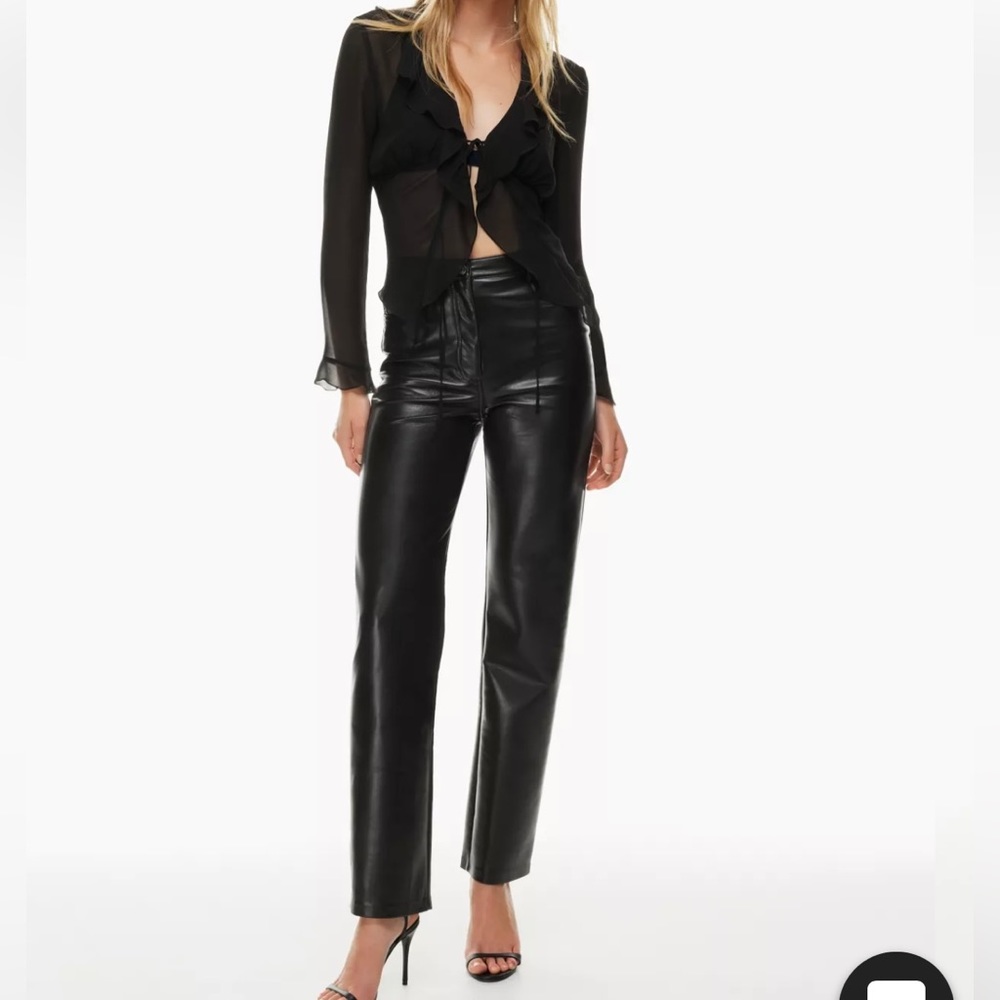 Aritzia Black Leather Pants